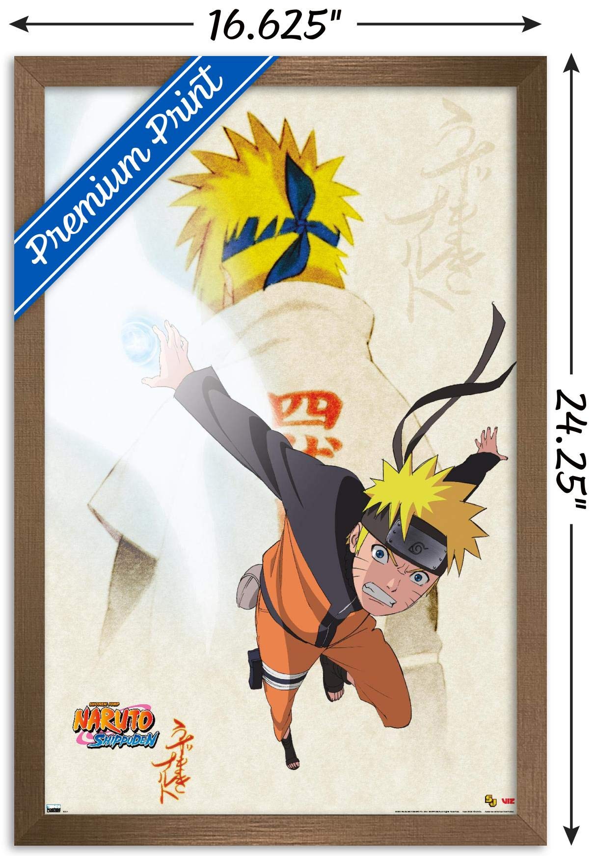 Naruto - Powers Wall Poster, 14.725" x 22.375", Framed