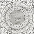 thumbnail image 6 of DecMode Gray Wooden Floral Handmade Carved Mandala Home Wall Decor with White Accents, 60" x 1" x 60", 6 of 15