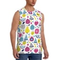 thumbnail image 2 of Haiem Men's Doodle Fruits Print Tank Tops Summer Sleeveless Cut Off Workout T-Shirts Fitness Vest Athletic Undershirts-3X-Large, 2 of 8