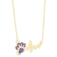 thumbnail image 3 of Round Cut Simulated Birthstone Paw & Heartbeat Pendant Necklace In 14K Yellow Gold Over Sterling Silver By Jewel Zone US, 3 of 7
