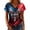 Red, variant on Women Patriotic T Shirt American Flag V Neck 4th of July Top Asymmetrical Half Star Half Stripe Glitter Rose Crystal Rhinestone Sparkle Summer Tee Hot Pink,L