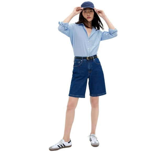 Camisa Clásica Azul Crystal para Mujer GAP Talle S
