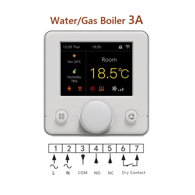 Tuya Smart Thermostat Wifi Temperature Controller For Water/Gas Boiler Heating Colorful Screen Wireless ,Easy to Install