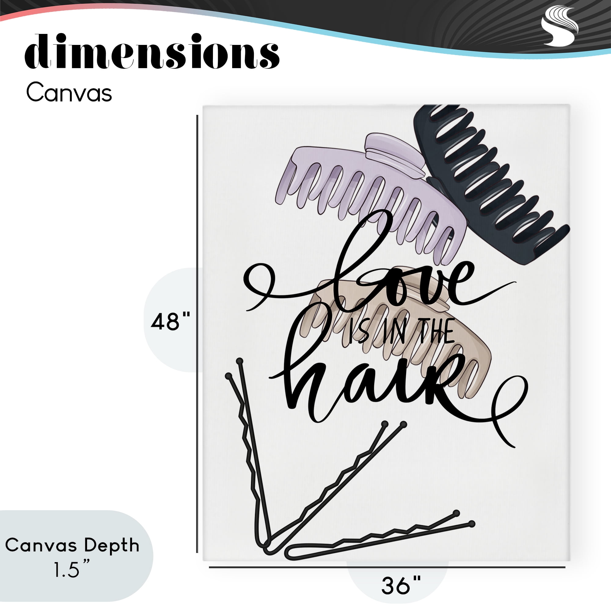 Stupell Industries Love Is In The Hair Canvas Wall Art, design by Jesse Keith