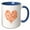 Blue/White, variant on 3drose, a Heart Full of Peach Colored Hearts, 11oz Two-tone Green Mug
