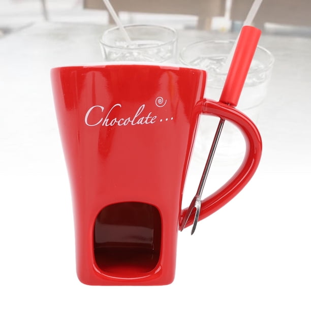 Taza De Vela De Chocolate, Taza De Fondue De Cerámica Para Derretir, Tenedor Para Hielo