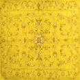 thumbnail image 1 of Ahgly Company Indoor Square Abstract Yellow Contemporary Area Rugs, 4' Square, 1 of 4