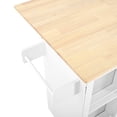 thumbnail image 6 of Kitchen Island Cart on Wheels, Storage Trolley with Drop-Leaf Top, Spice/Towel Rack, 2 Drawers & 2-Door Cabinet, Space-Saver for Small Kitchens, White, 6 of 8