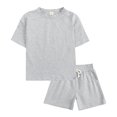 thumbnail image 3 of Kids Boy Outfit Set Solid T Shirts + Shorts Set Crew Neck Summer Clothes 6-7 Years Boy Clothes Cute&nbsp;Boy&nbsp;Clothing, 3 of 9