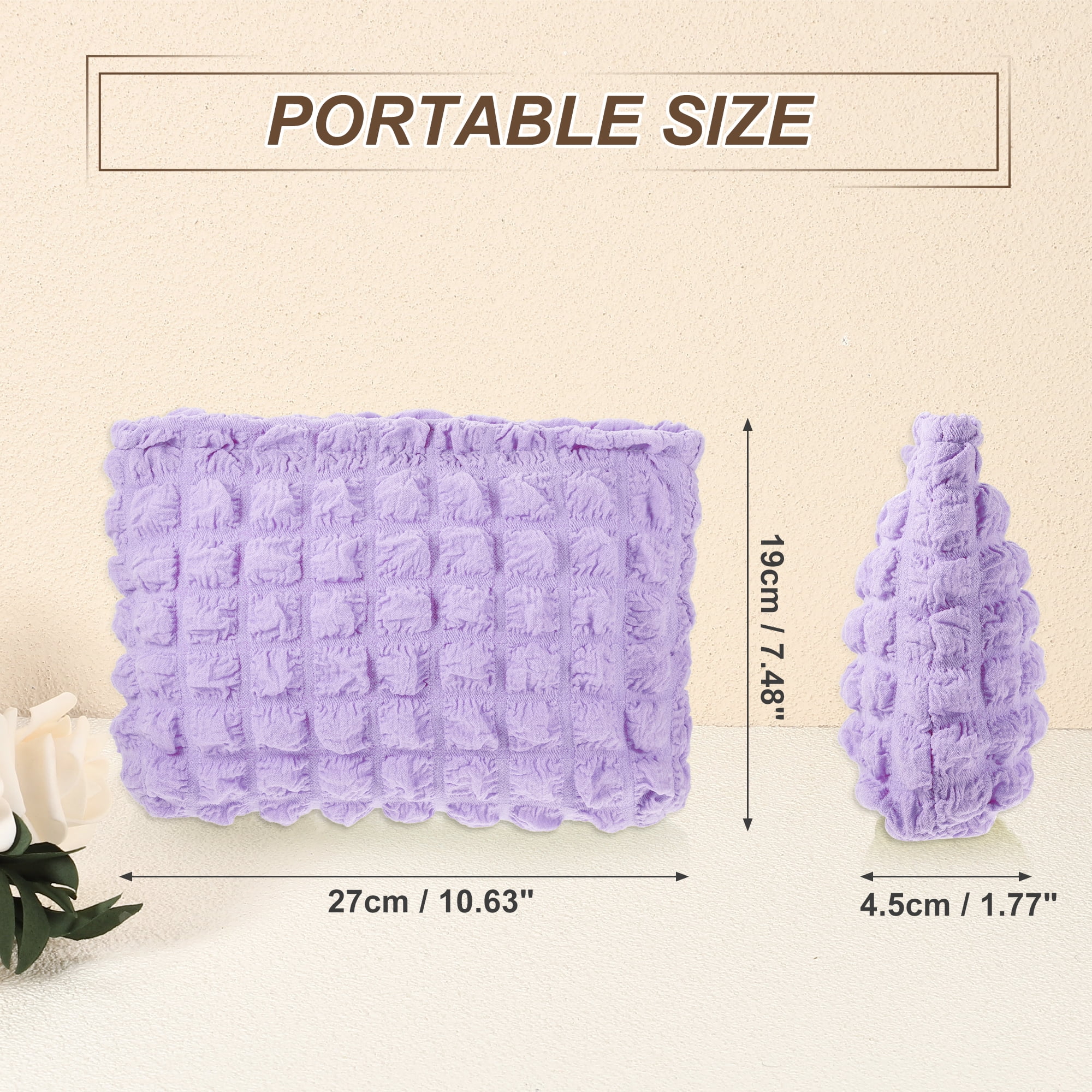 Unique Bargains Bubble Cloud Cosmetic Bag Zipper Checkered Makeup Bags Lipsticks Purple