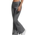 thumbnail image 4 of Women'S Flare Skinny Pants Fold over Leggings Bell Bottom Slim Fit Yoga Pants Y2k Joggers Dark Gray L, 4 of 7