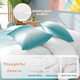 thumbnail image 2 of 3 Piece Teal Ombre Duvet Cover Set Queen Size,Microfiber Comforter/Quilt Cover with Corner Ties and 2 Pillowcases,Turquoise White Gradient Modern Abstract Art All Season Bedding with Zipper Closure, 2 of 8