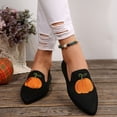 thumbnail image 3 of Xucatan Women's Halloween Loafers, Slip On Canvas Shoes with Pumpkin & Spider Web Design, Chunky Sole Comfort Walking Shoes for Fall PartyBreathable Comfortable Party Theme Festival Walking Shoes Gift, 3 of 7