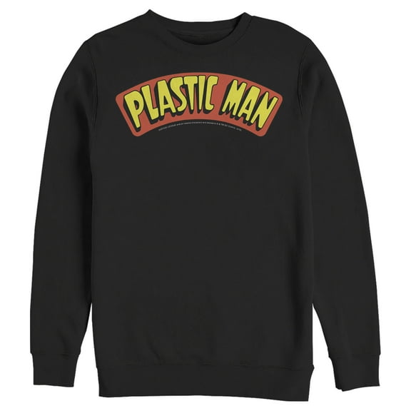 Men's Justice League Plastic Man Logo  Sweatshirt Black 2X Large