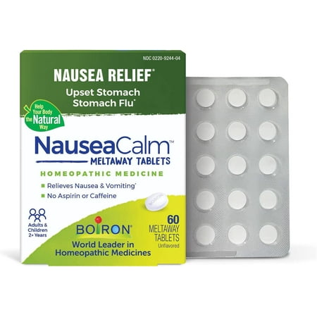 NauseaCalm Natural Relief for Upset Stomach  Nausea  and Vomiting Due to Stomach Flu  Overindulgence  or Motion Sickness - Non-Drowsy - 60 Count NauseaCalm Natural Relief for Upset Stomach  Nausea  and Vomiting Due to Stomach Flu  Overindulgence  or Motion Sickness - Non-Drowsy - 60 Count Relieves nausea and vomiting associated with stomach flu  upset stomach  or fullness due to overindulgence in food or drink.