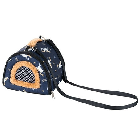 Mightlink Pet Nest Large Space Detachable Strap Top Handle Bite Resistant Printed Keep Warm Breathable Cherry Print Hamster Bag for Winter