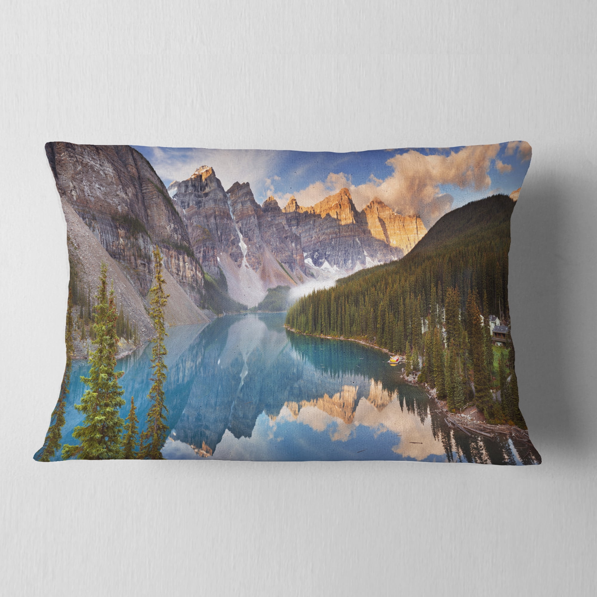 Designart 12" x 20" Multi-color Polyester Throw Pillow
