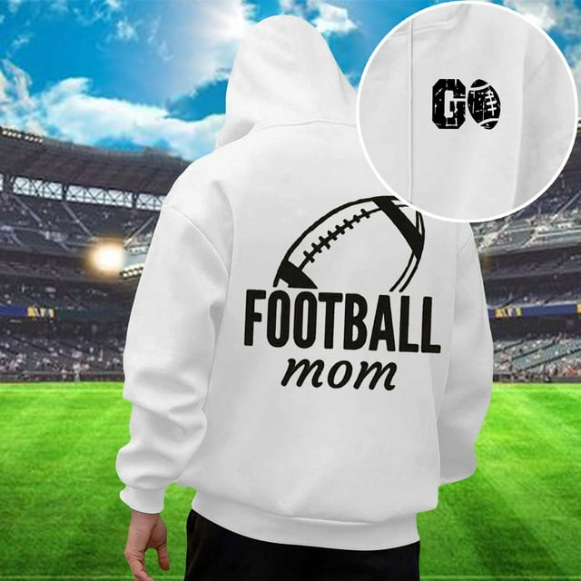 MHFRRA Sudadera con Capucha Informal para Hombre, Estilo Holgada, con Estampado de Fútbol, Cómoda y Cálida para Uso Diario En Otoño E Invierno Blanco