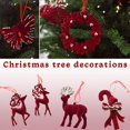 thumbnail image 3 of Ruifaya Adornos navideños de terciopelo, adornos navideños de dulces, decoración navideña rústica, árbol de Navidad con copos de nieve flocados, 3 of 7