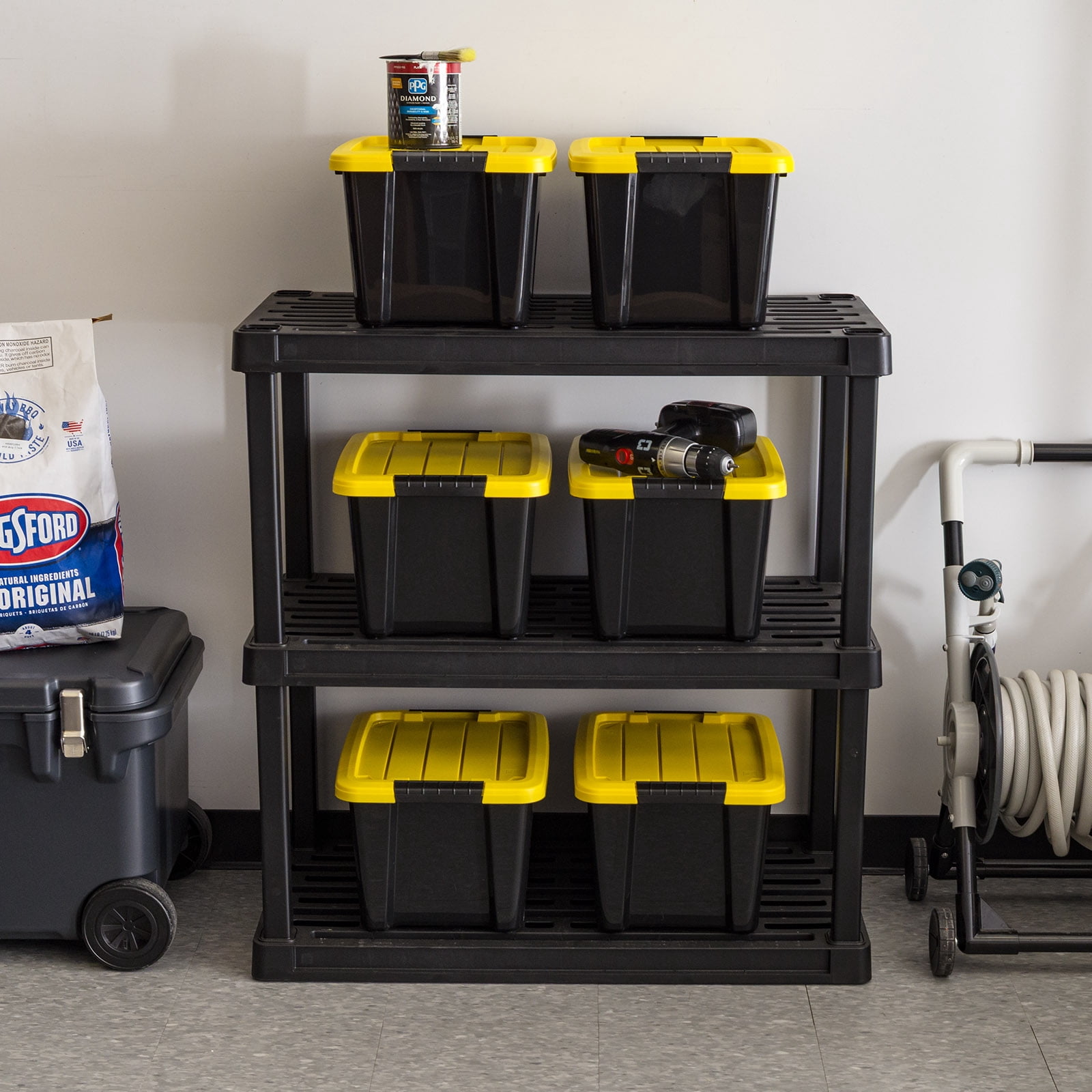 IRIS 20 Qt. Plastic Storage Bins with Lids, Stackable Storage Containers, Totes, 6 Pack