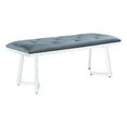 thumbnail image 1 of Coaster Beaufort Velvet Upholstered Dining Bench in Steel Gray, 1 of 7