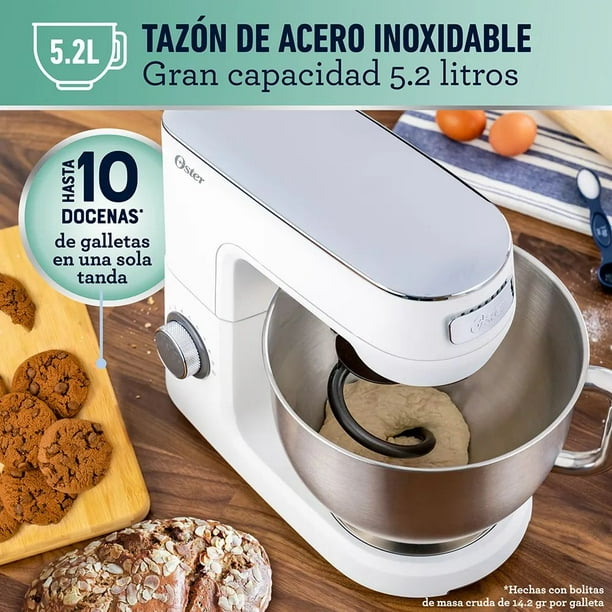 Batidora planetaria Oster con tazon de gran capacidad y potente motor FPSTSMPL3W