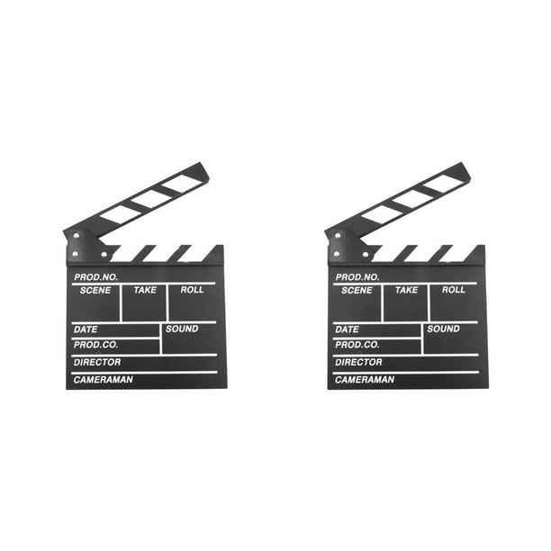 Methold Director Film Clapboard Escena de acción Clapper Board Película de Clap Slate Theatre Party Decoration Movie Clapper Board negro S 2piezas