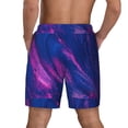 thumbnail image 3 of Sigee Neon Gradient Blue Print Mens Swim Trunks with Compression Liner Quick Dry Swim Stretch Beach Shorts with Pockets,S-3XL, 3 of 7