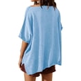 thumbnail image 4 of LANGWYQU Summer Oversize Women Short Sleeved Loose Casual Shirt Tops, 4 of 5