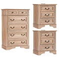 thumbnail image 4 of FIAKOA Bedroom Dresser & Nightstand Set,Farmhouse Wood Bedroom Furniture set with Spacious Storage, 3pc, Nature, 4 of 8
