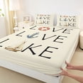 thumbnail image 3 of Feelyou Retro Lake House Queen Sheet Sets, Nautical Anchor Ship Bed Set, 4 Pieces, 3 of 7