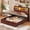 Brown, variant on Farmhouse Full Size Bed Frame with Lift Up Storage, Hidden Bookcase Headboard, LED Lights & Charging Station - No Box Spring Needed, Brown