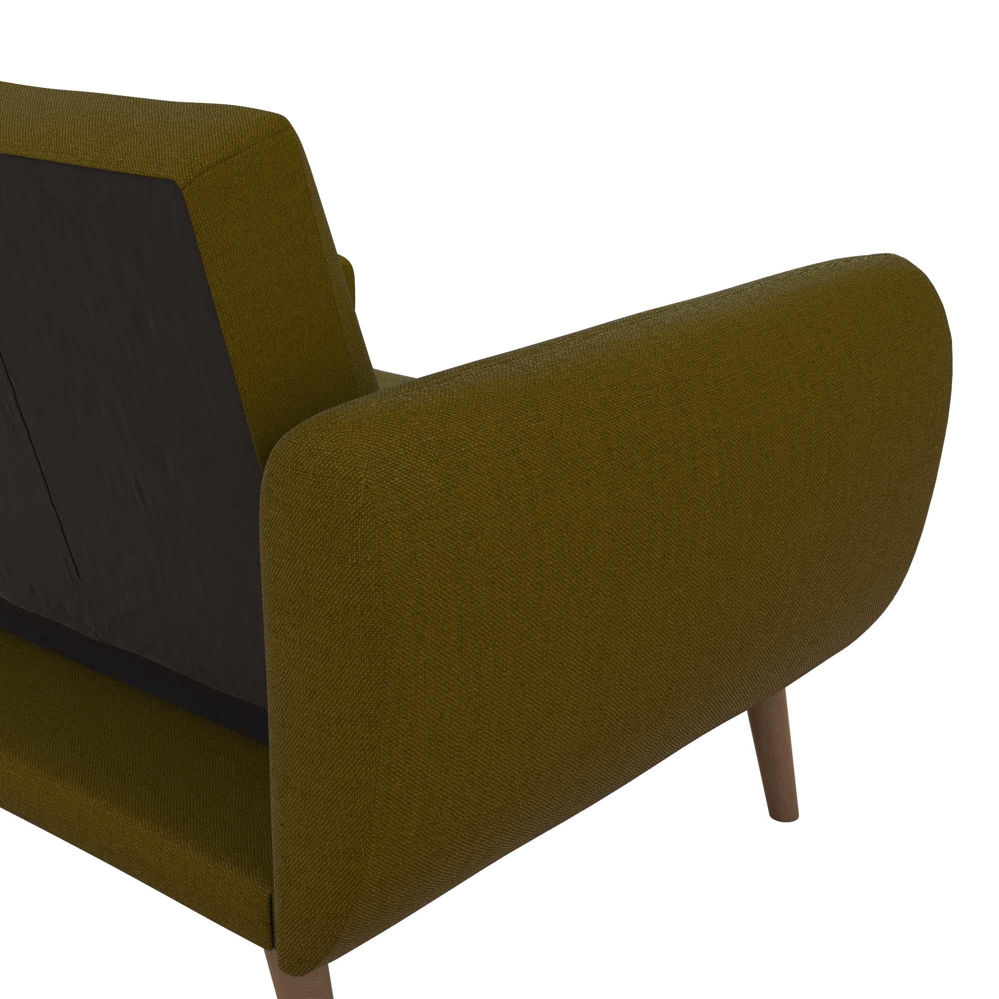 Novogratz Brittany Sectional Futon Sofa, Green Linen