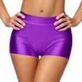 thumbnail image 6 of Women Shorts Carnival Clothes For High Waisted Metallic Booty Shorts Rave Bottoms For Dancing Hot Pants Clubwear Mardi Gras Light Green L, 6 of 6