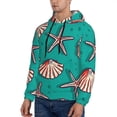 thumbnail image 3 of Naloa Starfish and Shell Men's Casual Hooded Collar Drawstring Hoodies Pullover Sweatshirts Casual Long Sleeve Shirts-4X-Large, 3 of 7