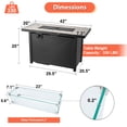 thumbnail image 6 of AVAWING Propane Fire Pit Table, 60,000 BTU Square Gas, Outdoor, Protective Cover, Stainless Steel, 6 of 7