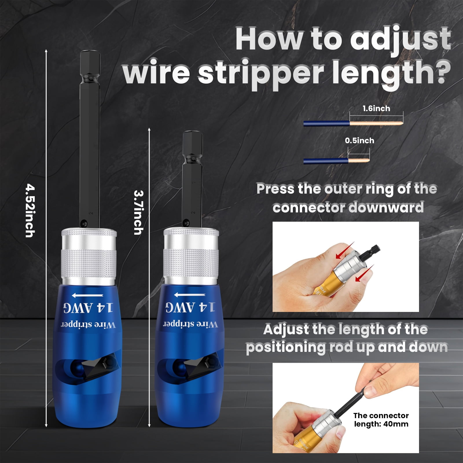 Qcwqmyl Wire Stripper and Twister Tool for Drill Multi-Gauge AWG 6-14 Wire Stripping and Twisting Kit 33-Piece Set