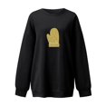 thumbnail image 2 of Gibobby Sudadera de Navidad para mujer Sudadera con capucha de manga larga con estampado de oro de imitación para mujer(Negro,CH), 2 of 4