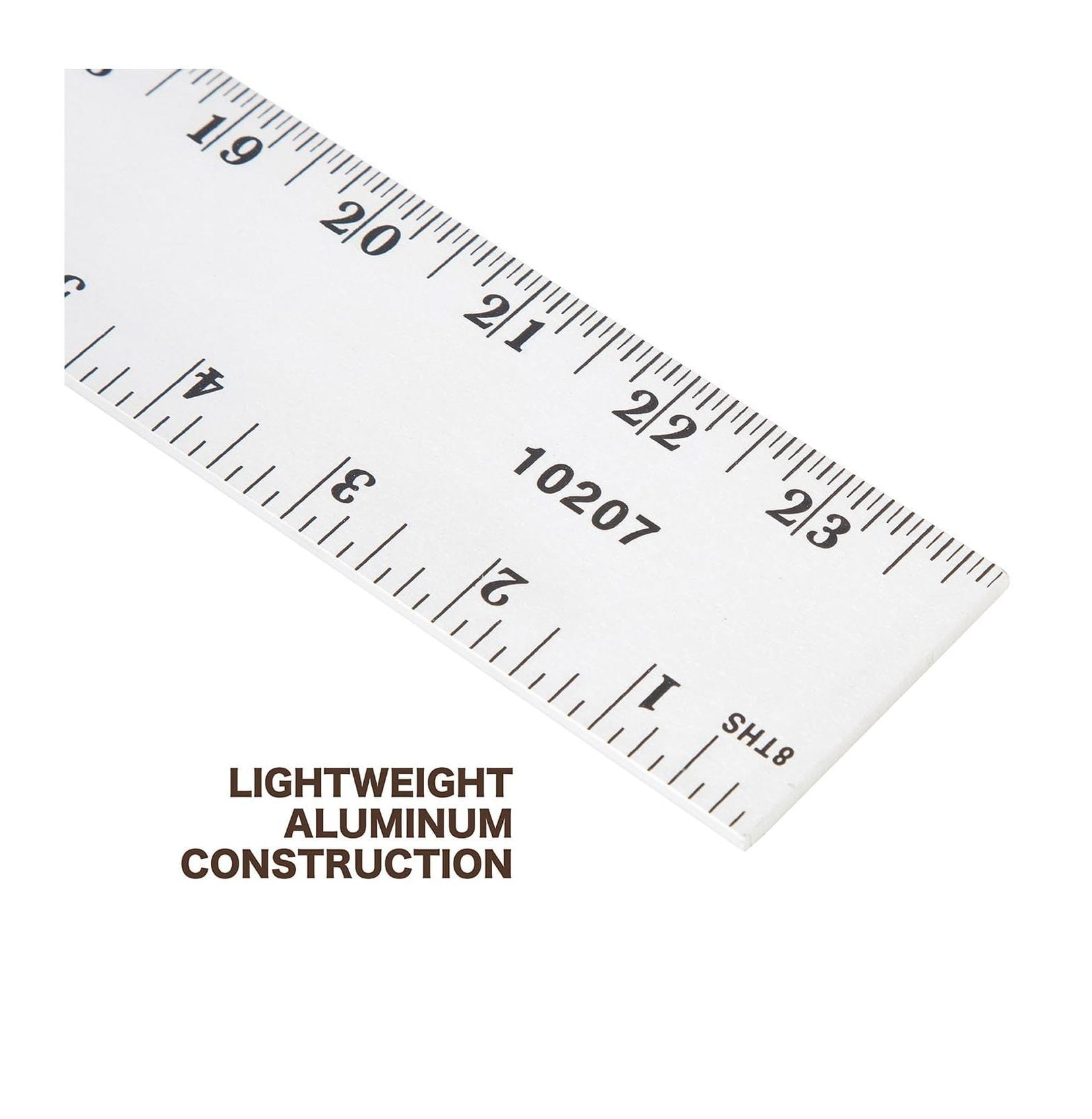 10207 24 Inch Straight Edge Aluminum Ruler, Heavy Duty 24 Inch Ruler with Metric and Standard Measurements, Extra Thick Precision Straight Edge
