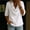 White, variant on OGLCCG Womens 3/4 Sleeve Tops Trendy Draped Cowl Neck Tunic Shirts Office Business Blouse Dressy Casual Outfits