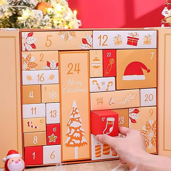 nTRIUQJ 2024 Christmas DIY Advent Calendar Set Empty 24 Days Make Your Own Holiday Countdown Calendar For Kids Activity Yellow