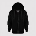 thumbnail image 2 of KPOPLK Toddler Boy Zip Up Hoodie Sweatshirt Fall Clothes Long Sleeve Solid Jacket With Hood 1-7 Years Black Size 5-6 Years, 2 of 6