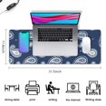 thumbnail image 5 of Long Mouse Pads for Desk,Blue Pioneer Flower and Paisley Pattern Desk Mats on Top Of Desks, Desk Mouse Pad Extra Large with 3mm Non-Slip Base and Stitched Edge for Gaming,Office,Work,Home 31.5"x11.8", 5 of 6