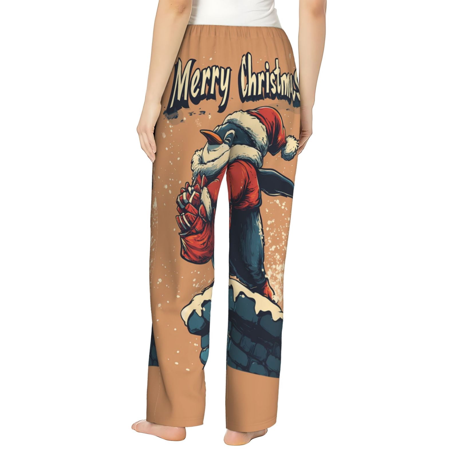 Christmas Retro Elf Pajama Pants Women - Soft Breathable Sleep & Lounge Pants for Women, Comfy Casual Pj Pants Bottoms with Pockets