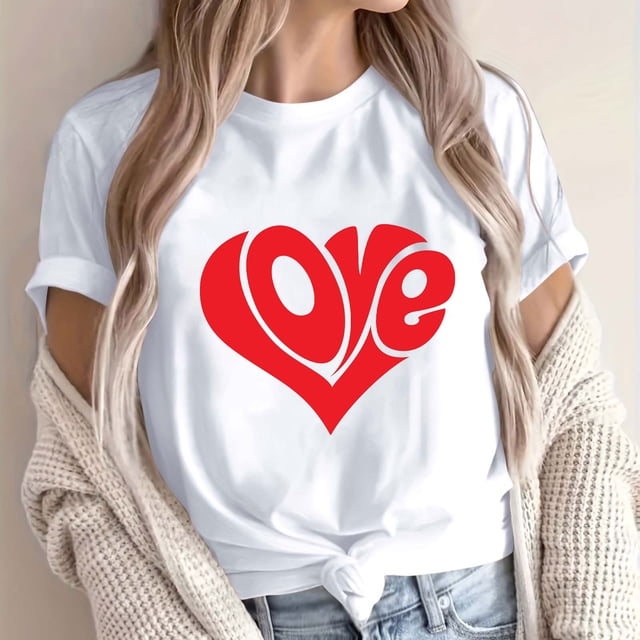 Amzcrzy Hauts d'Été pour Femmes Hauts pour Femmes Mode Féminine Chemisier à Manches Courtes Imprimé Col Rond T-Shirt T-Shirts pour Femmes Hauts à Manches Courtes pour Femme Hauts de Sortie pour Femmes Hauts pour Femmes Tendance