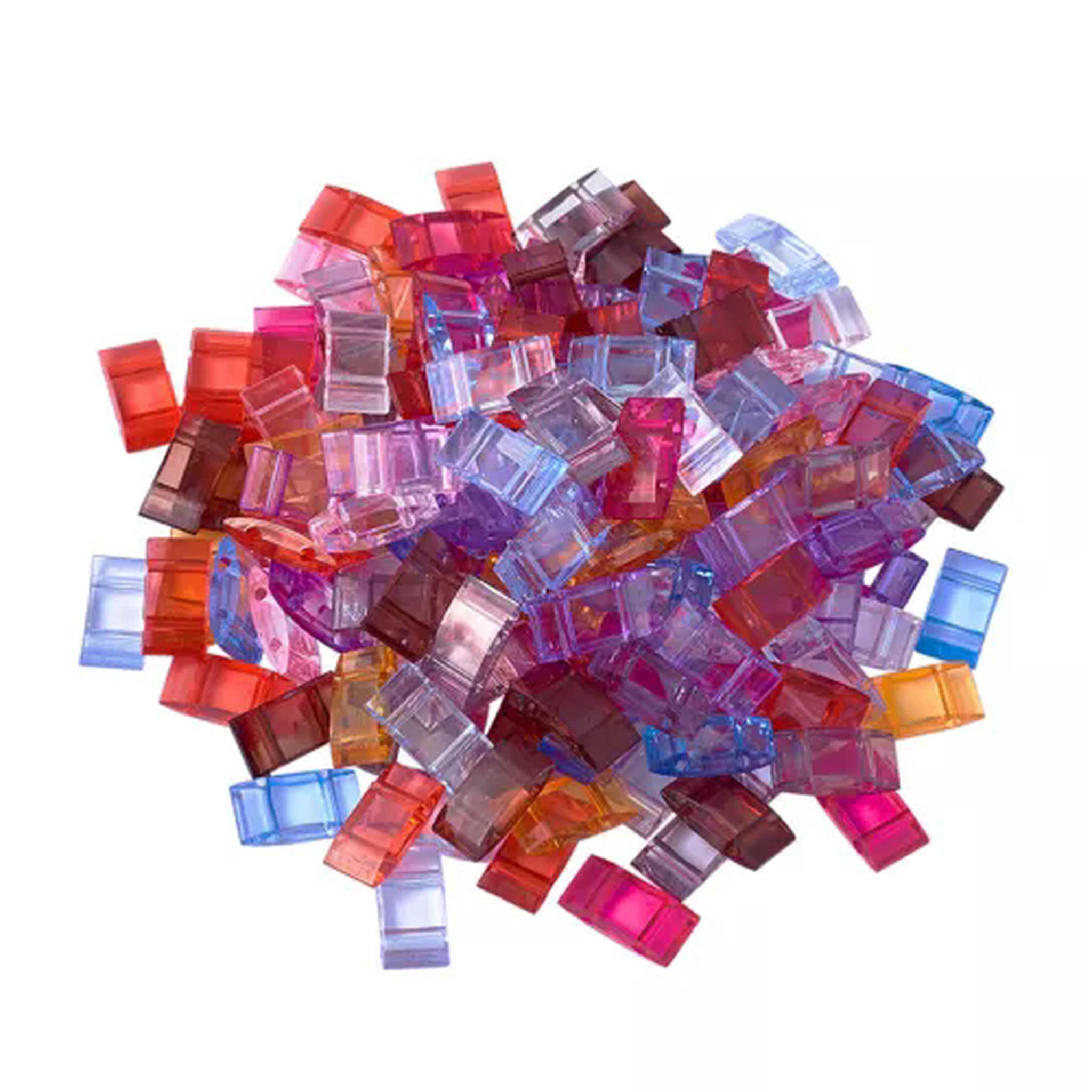 U8MO 780pcs/500g Acrylic Carrier Beasd Rectangle 2-Hole Peyote Jewelry Bases 17x9mm-Orange