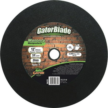 

Gator Blade Type 1 12 In. x 1/8 In. x 20 mm Masonry Cut-Off Wheel