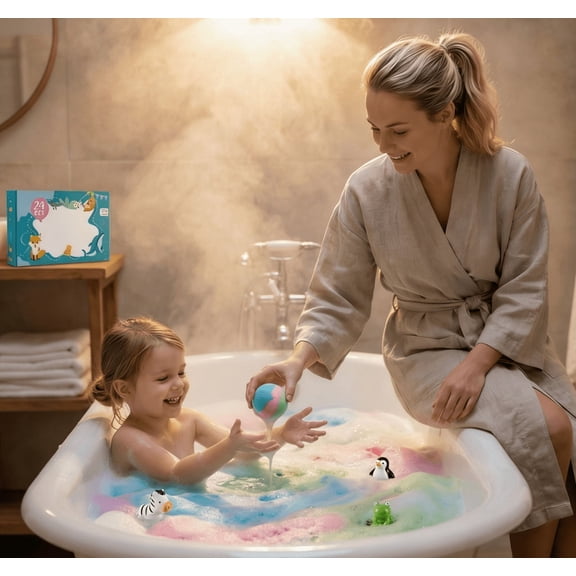 Bath Bombs with Figurines Inside, 24 Pack Bath Bombs Gift Set