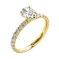 thumbnail image 2 of 1.55 Carat Oval Moissanite And Natural White Diamond Halo Engagement Rings for Women In 10K Rose White & Yellow Gold, 2 of 6
