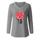 thumbnail image 4 of Ichuanyi Liquidación Mujeres Fashion Investment Lo suelto Valentín Impresión de la manga completa V BLUSEL ICHUANYI WER202308243491, 4 of 4